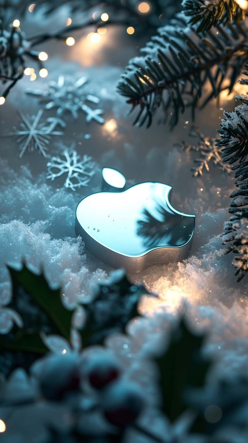 Apple Logo Christmas Time iPhone Wallpaper  iPhone Wallpapers