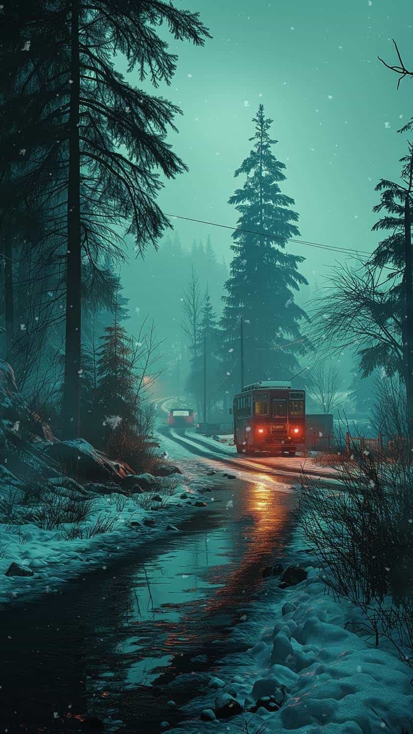 Winter Road iPhone Wallpaper  iPhone Wallpapers