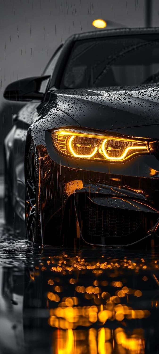 Black Car BMW Light iPhone Wallpaper