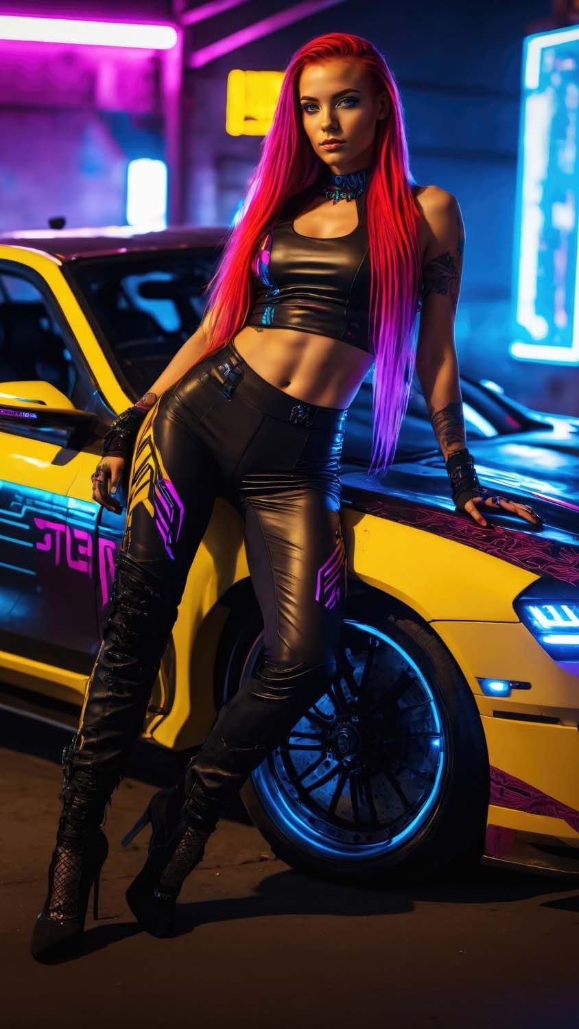 Cyberpunk girl scifi dont dare to race iPhone Wallpaper