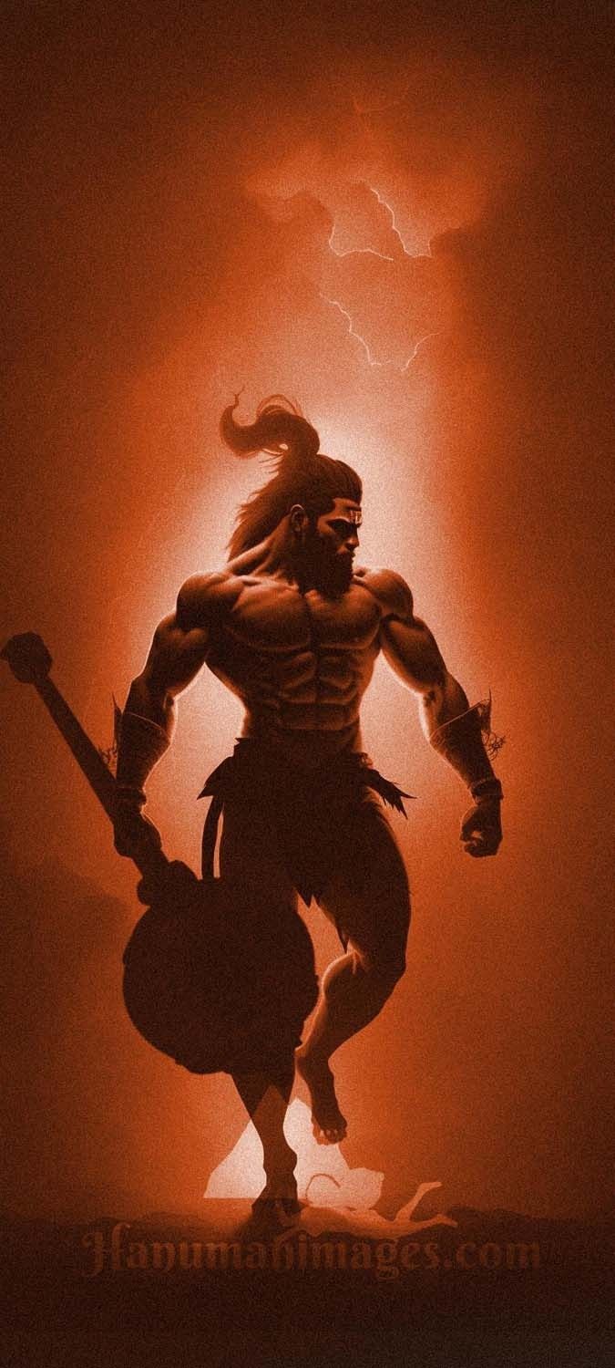 Lord Hanuman Artwork iPhone Wallpaper