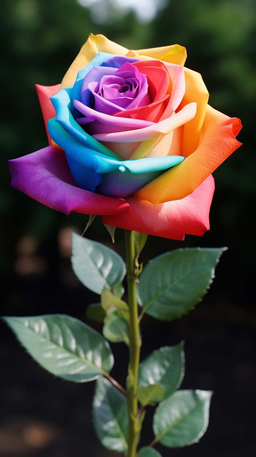 Colorful Rose iPhone Wallpaper