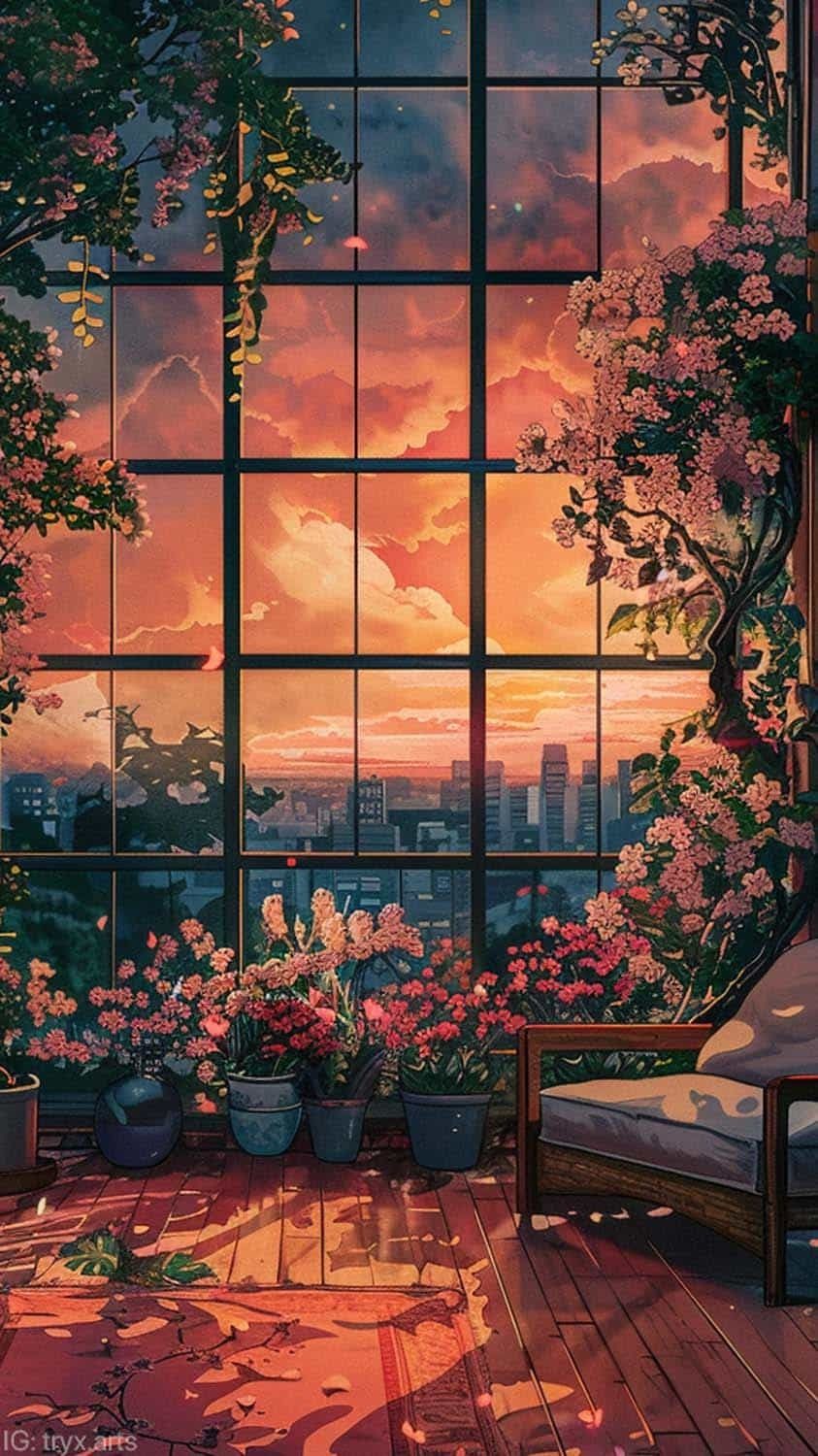 Window Flowers Aesthetic iPhone Wallpaper HD