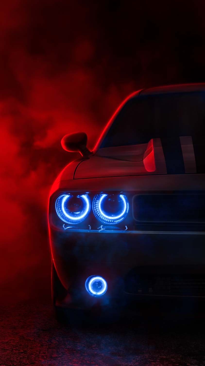 Dodge Muscle Car Neon Lights iPhone Wallpaper HD