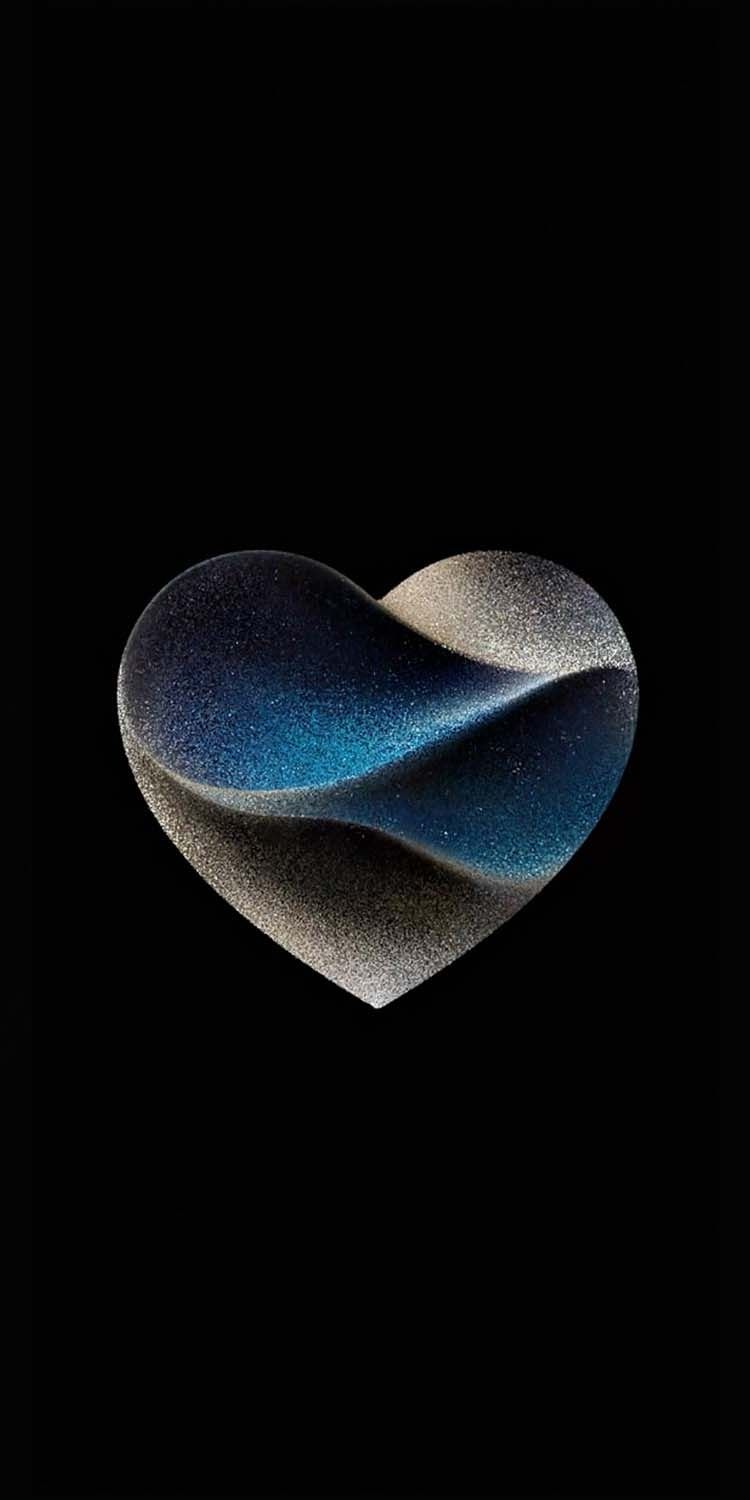 Heart OLED Black iPhone Wallpaper HD