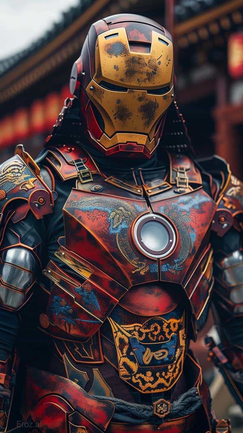 Iron Man Samurai By erozai iPhone Wallpaper HD