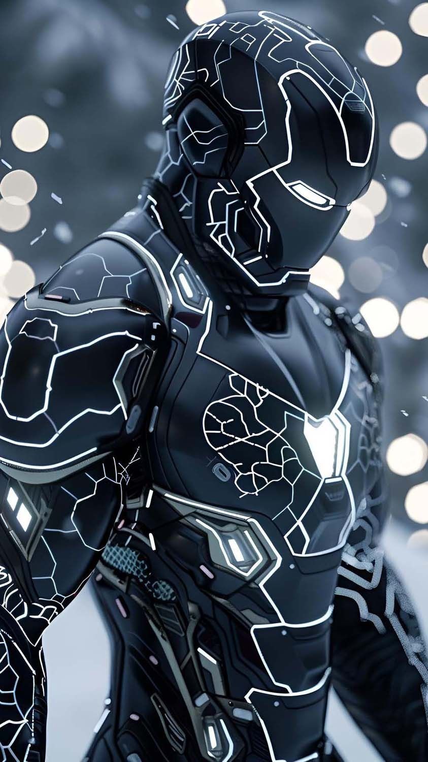 Iron Man Black Neon Armor By rtm_digital_art iPhone Wallpaper HD