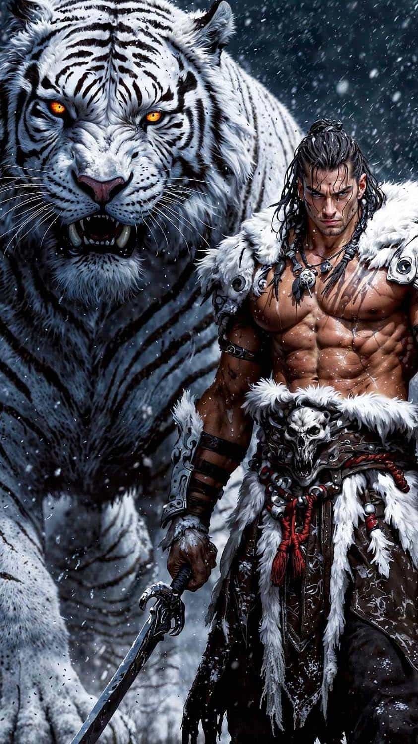 Warrior and Guardian Lion By abysmalart_ iPhone Wallpaper HD