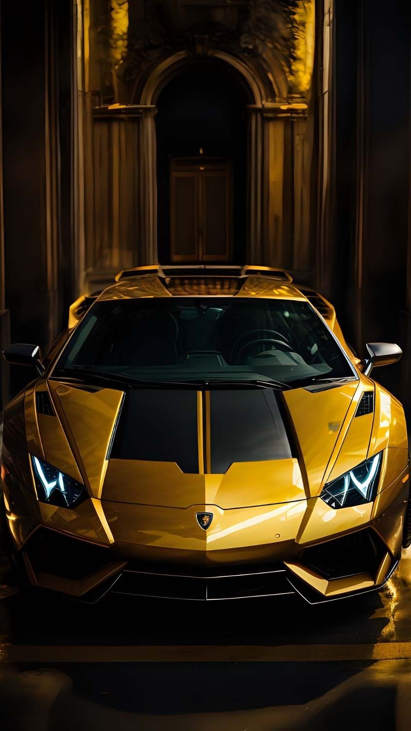 Golden Lambo iPhone Wallpaper HD