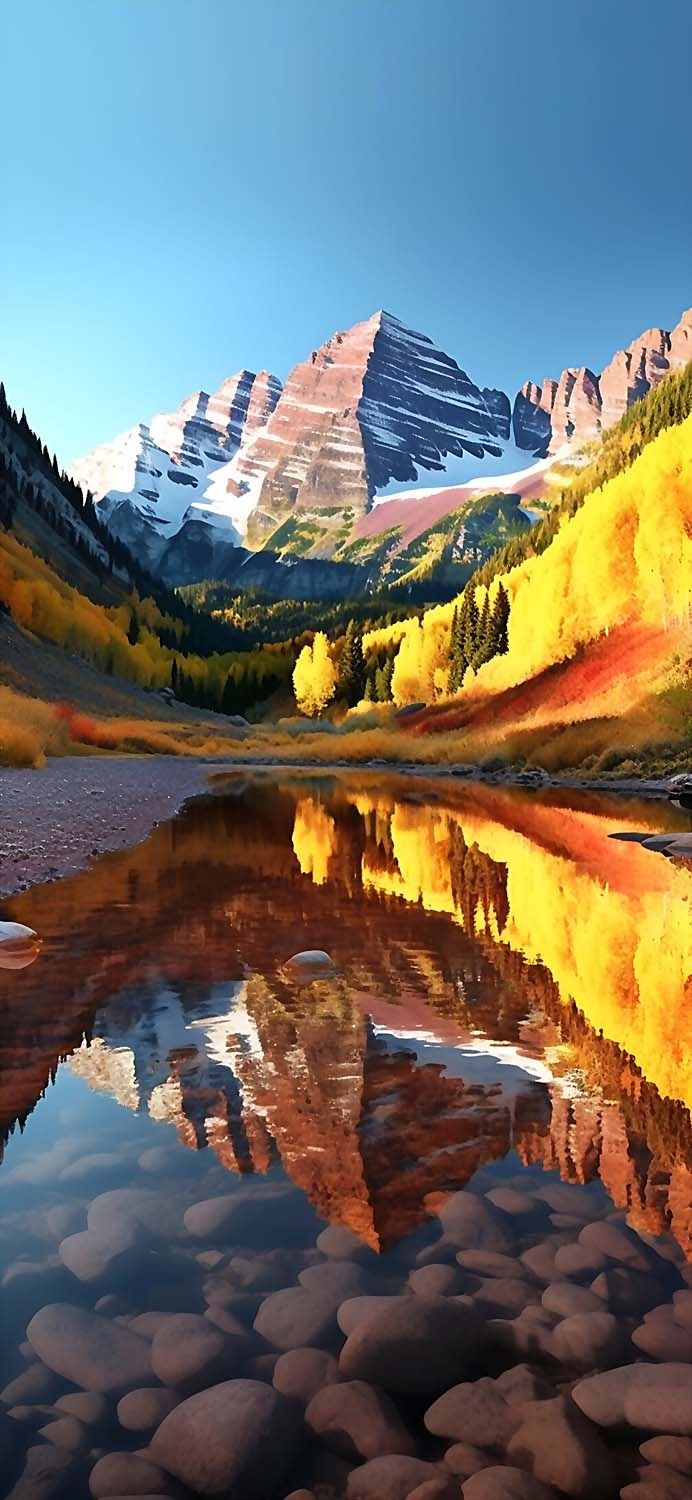 Mountain Lake Reflection iPhone Wallpaper HD