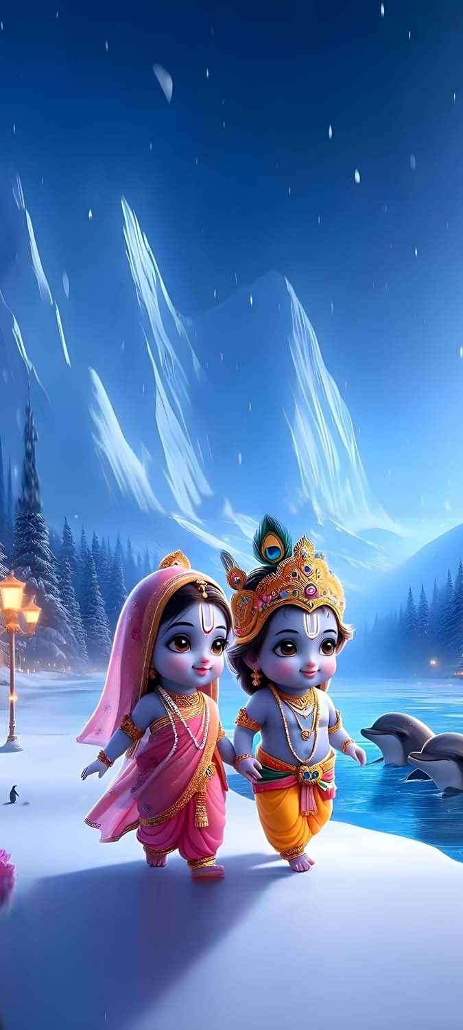 Radha Krishna Cute iPhone Wallpaper HD