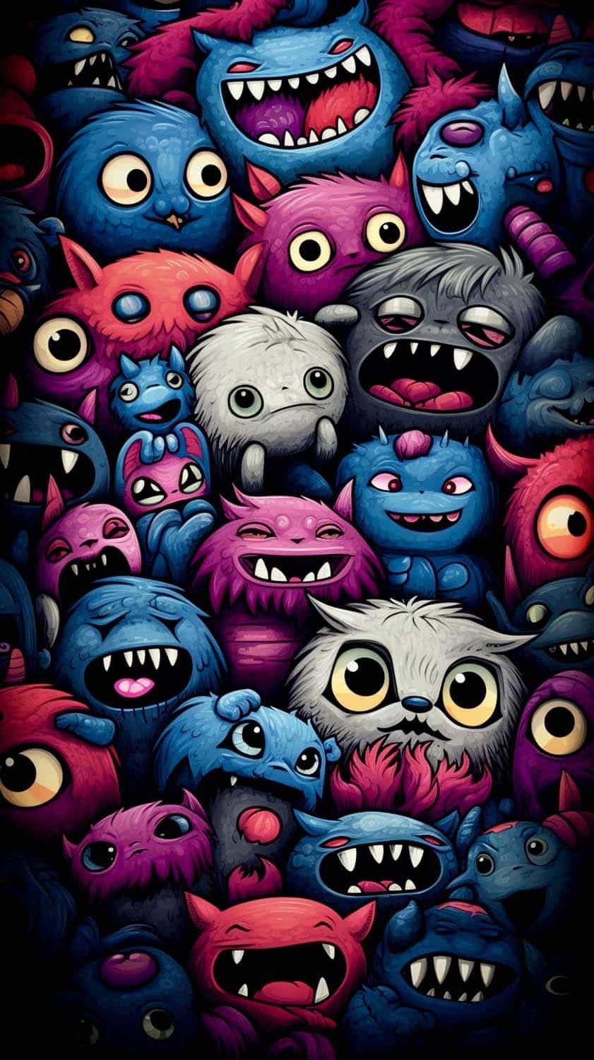 Little Cute Monsters iPhone Wallpaper HD