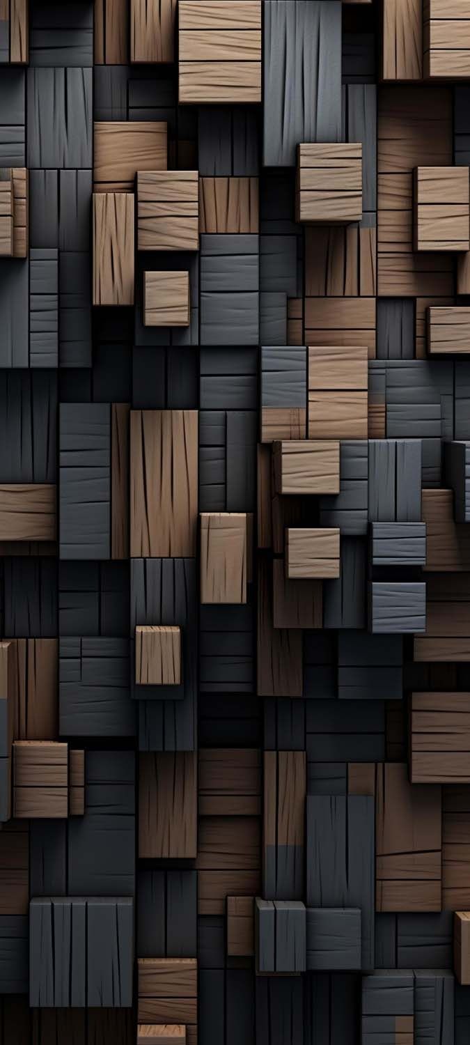 3D Dark Wood Blocks