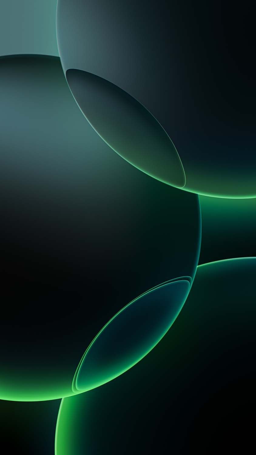 iPhone 16 Pro Abstract Circles Green Wallpaper