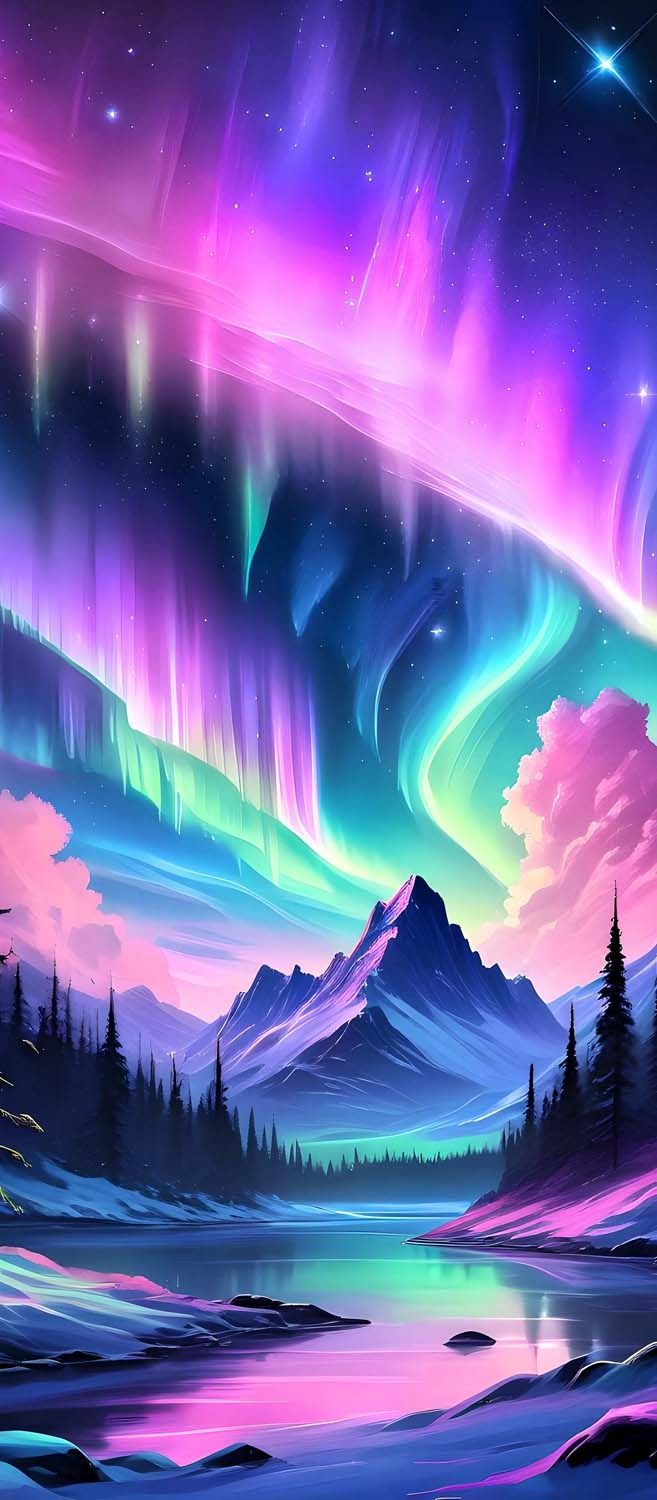 Aurora Mountains Wallpaper