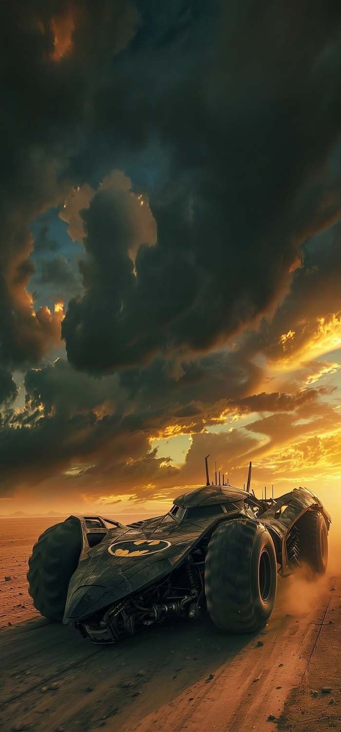 The Batmobile in Desert Wallpaper