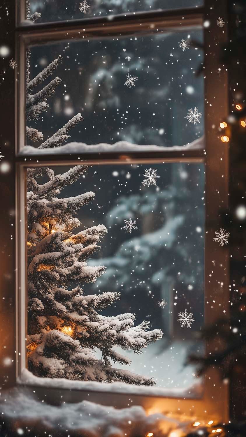 Snow Window Wallpaper