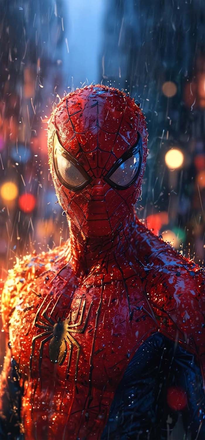 Spiderman in Rain Wallpaper