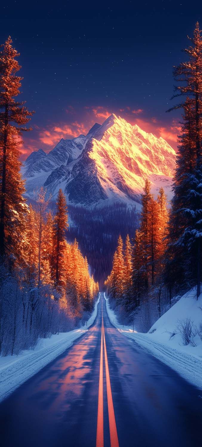 Winter Road Wallpaper