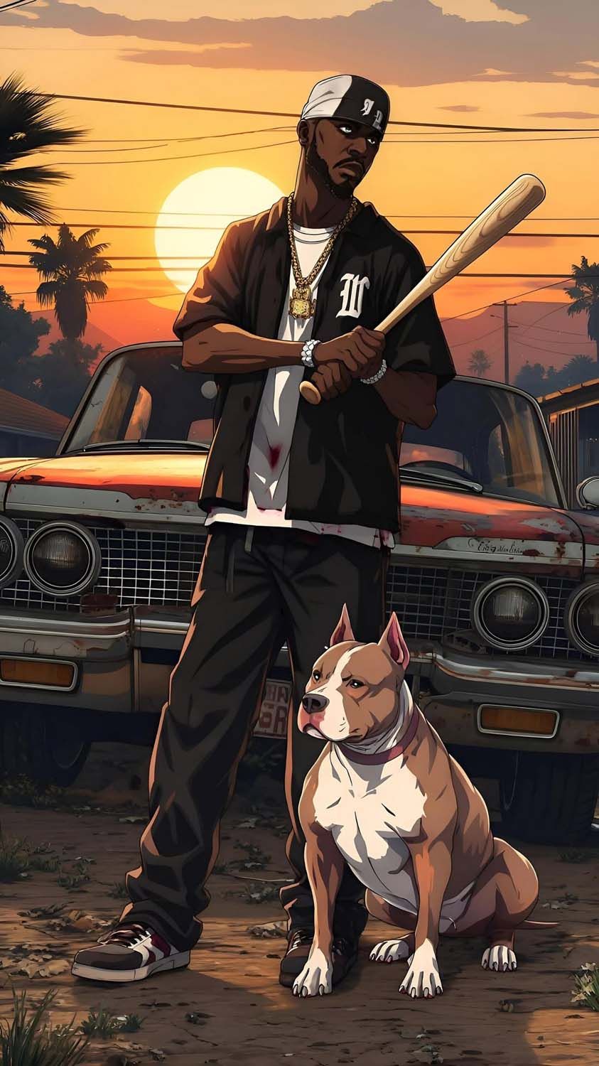 GTA 6 Character with Dog Wallpaper