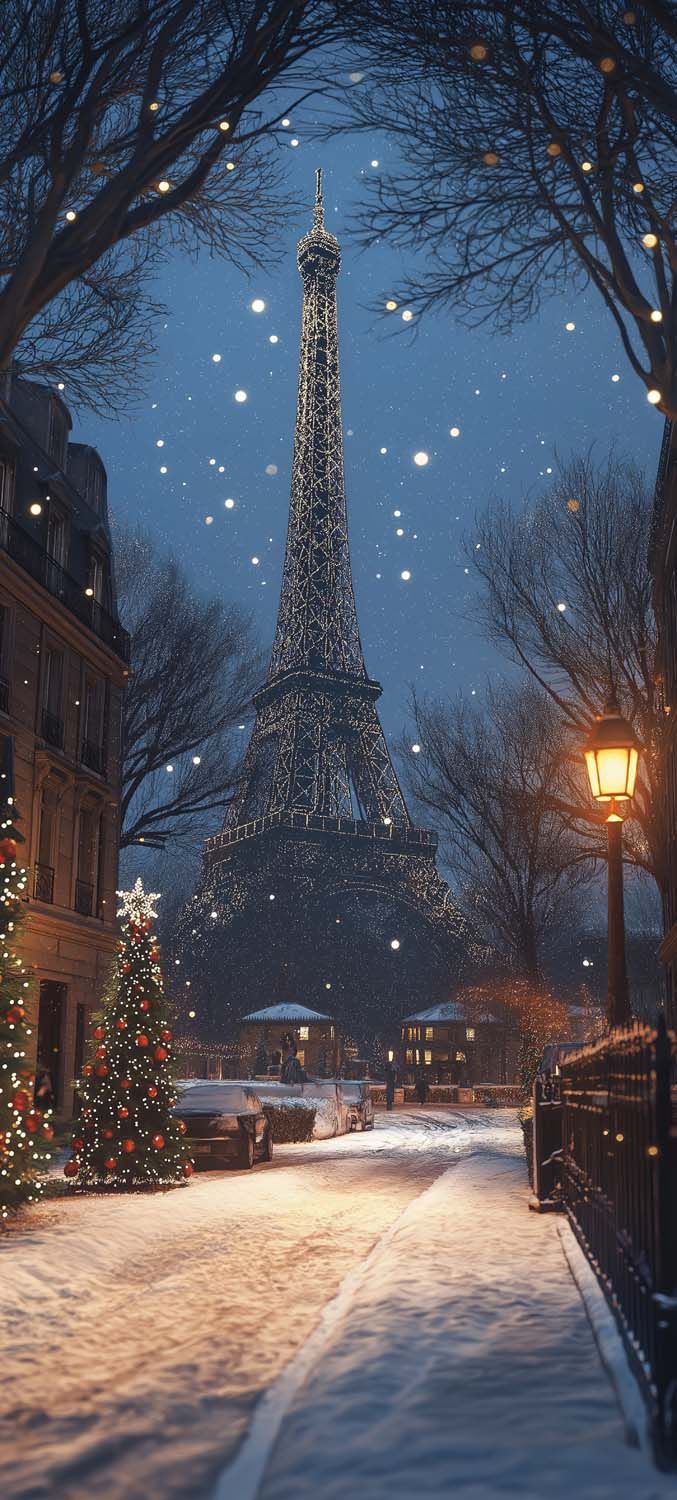 Paris Effiel Tower New Year Eve iPhone Wallpaper