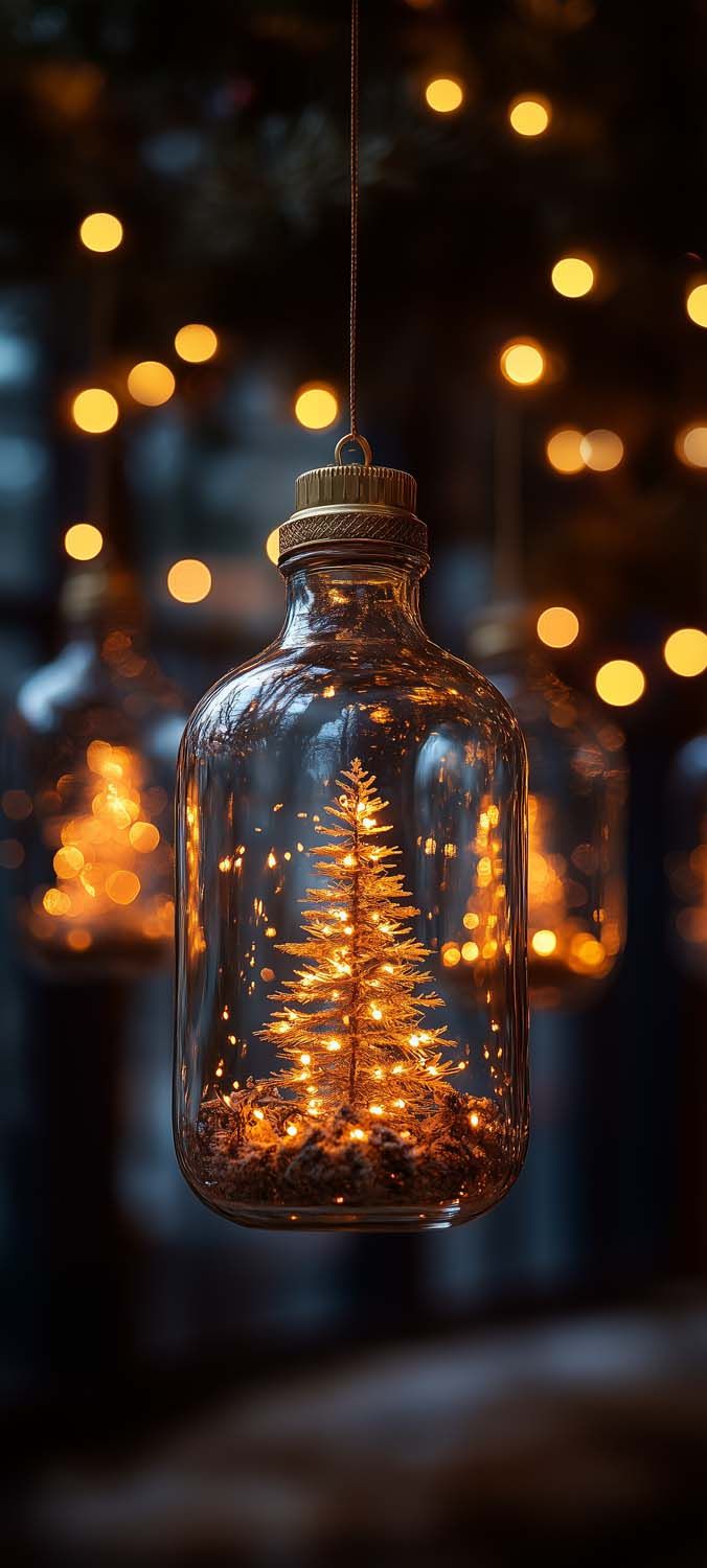 Christmas Tree in Glass iPhone Wallpaper