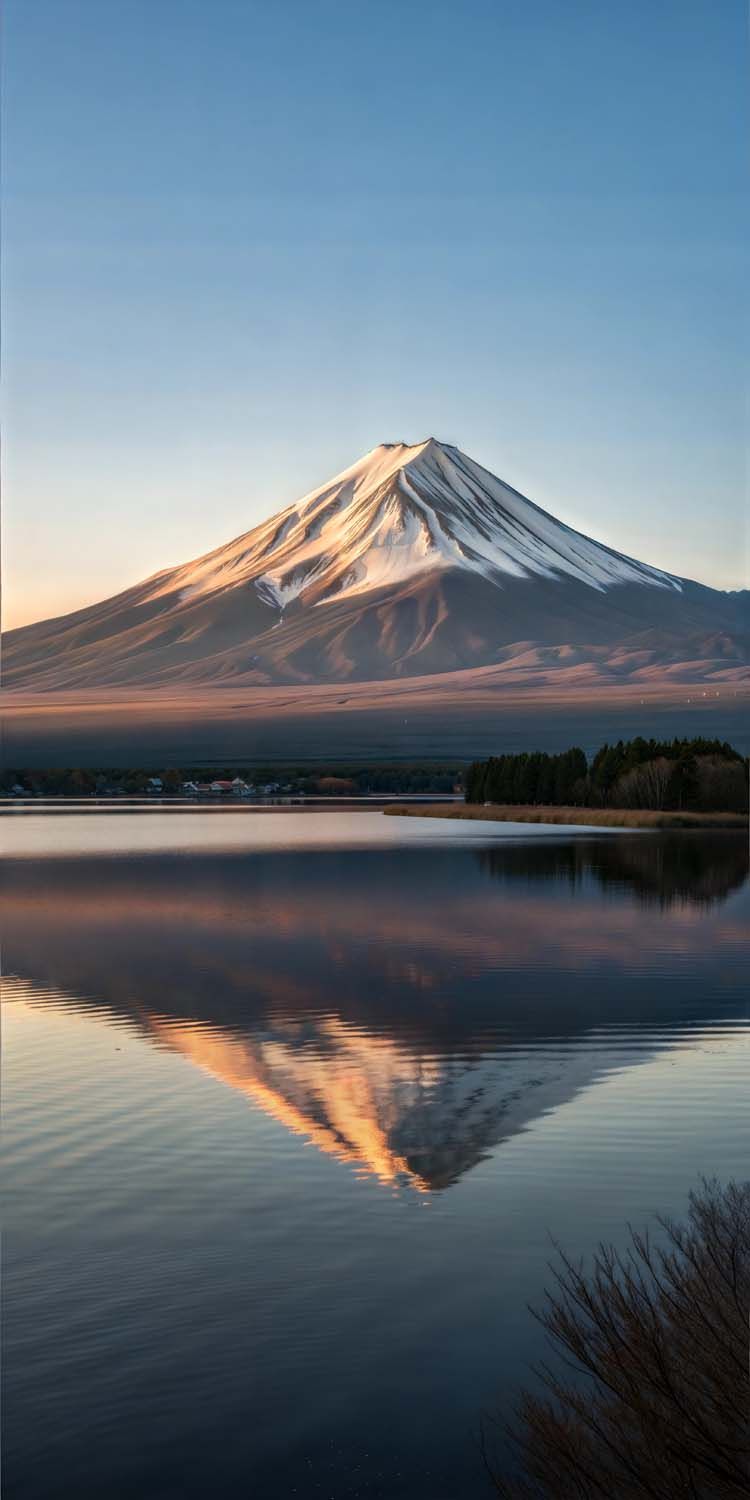 Fuji Mountain Reflection iPhone Wallpaper