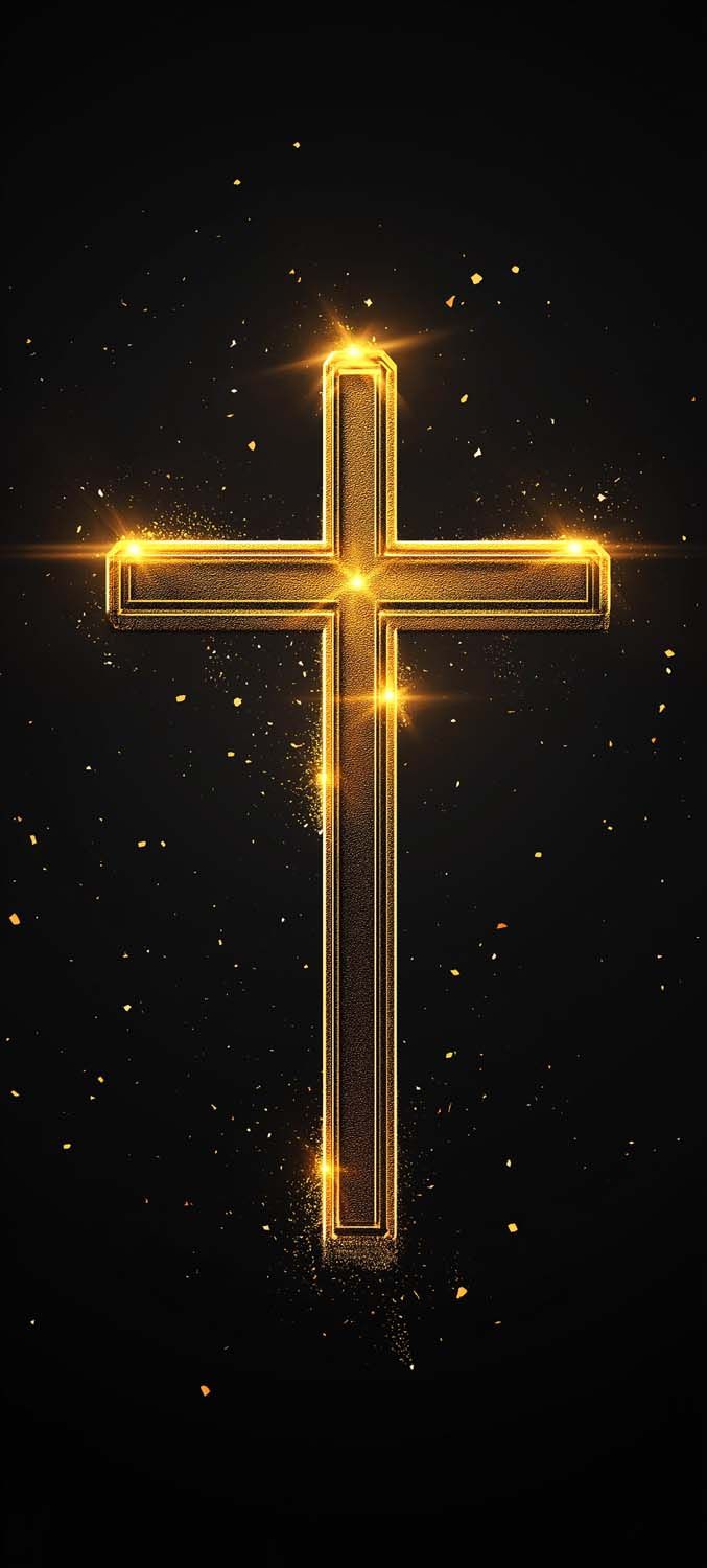 Golden Cross iPhone Wallpaper