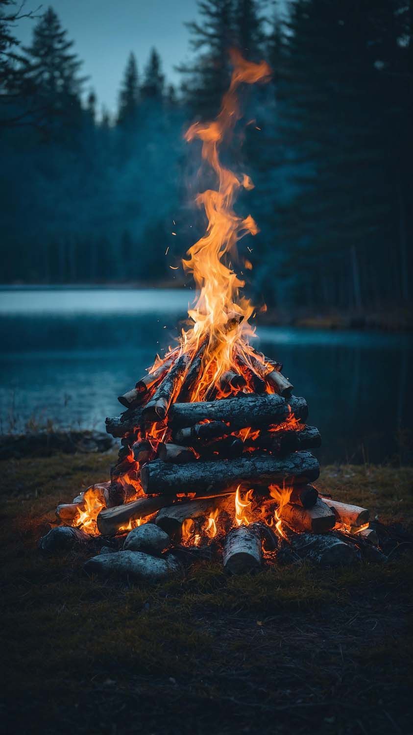 Bonfire Wood iPhone Wallpaper