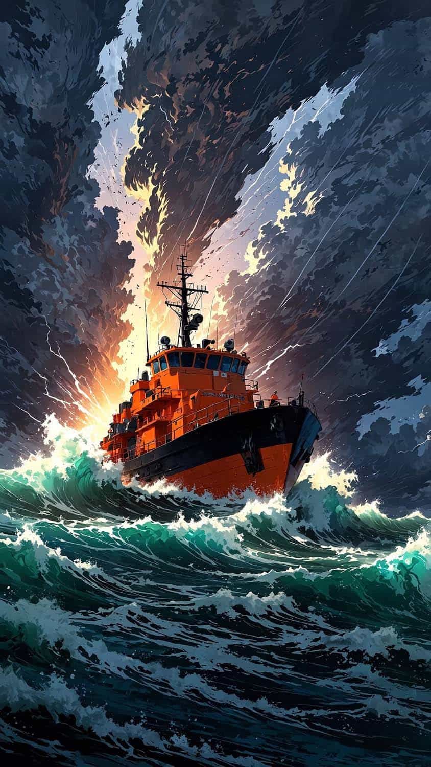 Coast Guard Boat iPhone Wallpaper