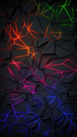 3D RGB Neon Lights IPhone Wallpaper HD - IPhone Wallpapers