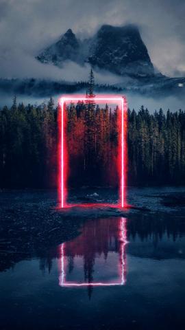 Forest Neon Light - IPhone Wallpapers