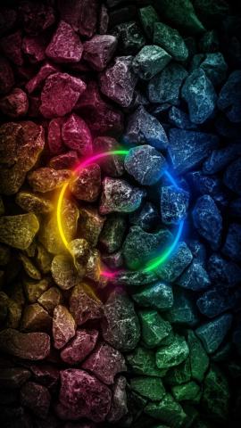 RGB Neon Stones - IPhone Wallpapers