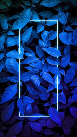 Blue Foliage Neon Light IPhone Wallpaper - IPhone Wallpapers