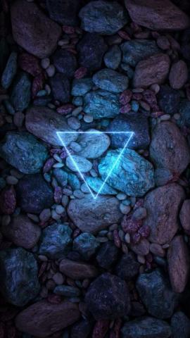 Neon Triangle Stones - IPhone Wallpapers