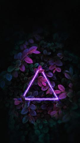 Triangle Neon Nature Foliage - IPhone Wallpapers