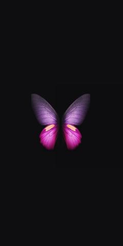 Samsung Galaxy Fold, pink-purple Butterfly, minimal, 1080x2160 wallpaper