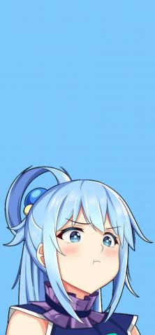 Aqua, anime, blue, kawaii, konosuba, HD phone image wallpaper