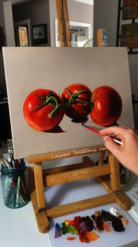 Tomato Trio Oil Painting Demo