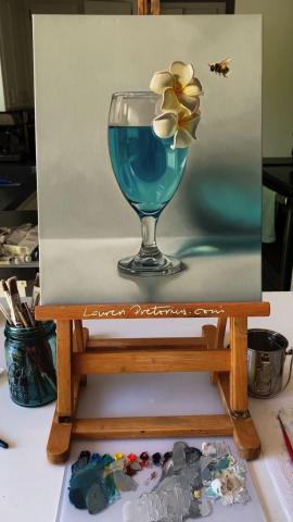 Blue Lagoon Cocktail Oil Painting Demo