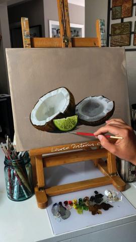 Lime and Coconut Oil Painting Demo
