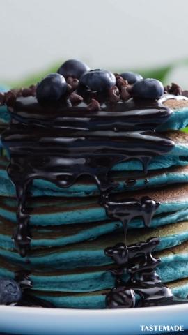 Chocolate Blueberry Pancakes