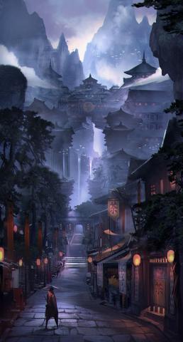 2, Wencheng Y Fantasy landscape, Anime scenery wallpaper, Scenery wallpaper