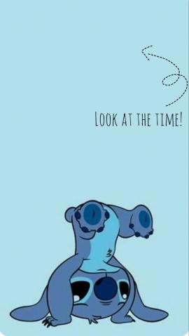 Stitch wallpaper ‘look at the time!’ in 2022 Disney wallpaper, Cool wallpapers cartoon, Iphone wallpaper quotes funny