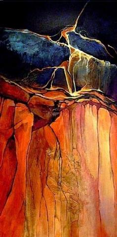 Geologic Abstract Painting, "Grand Canyon 1"  © Carol Nelson Fine Art