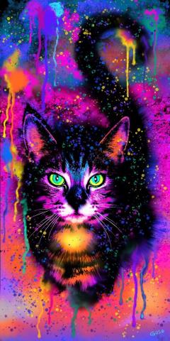 Rainbow Painted Tabby Cat Diamond Painting Kit (Full Drill)