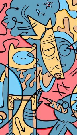 abstract character art Carteles grficos, Personajes de rick y morty, Fondos de comic