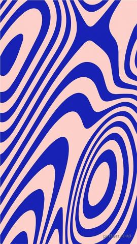 Blue And Pink Zebra Grooves Abstract Pattern Art by patternsoup