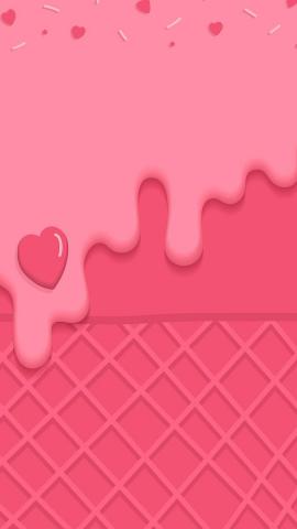 Download premium vector of Waffles with pink creamy ice cream  mobile phone wallpaper vector by Toon about heart, sweet, strawberry wallpaper, drip, and valentines day 1226263
