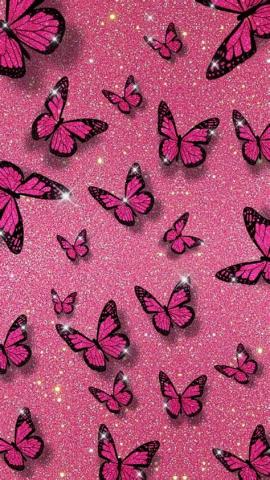 Pink Glitter Butterfly Background